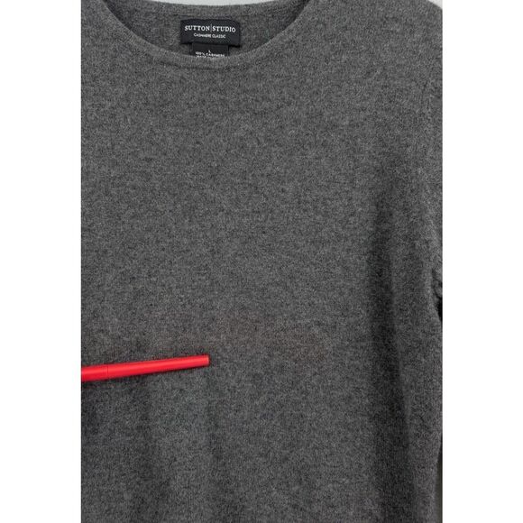 Sutton Studio Cashmere Sweater Womens Large Gray Classic Timeless Minimalist - Picture 8 of 12
